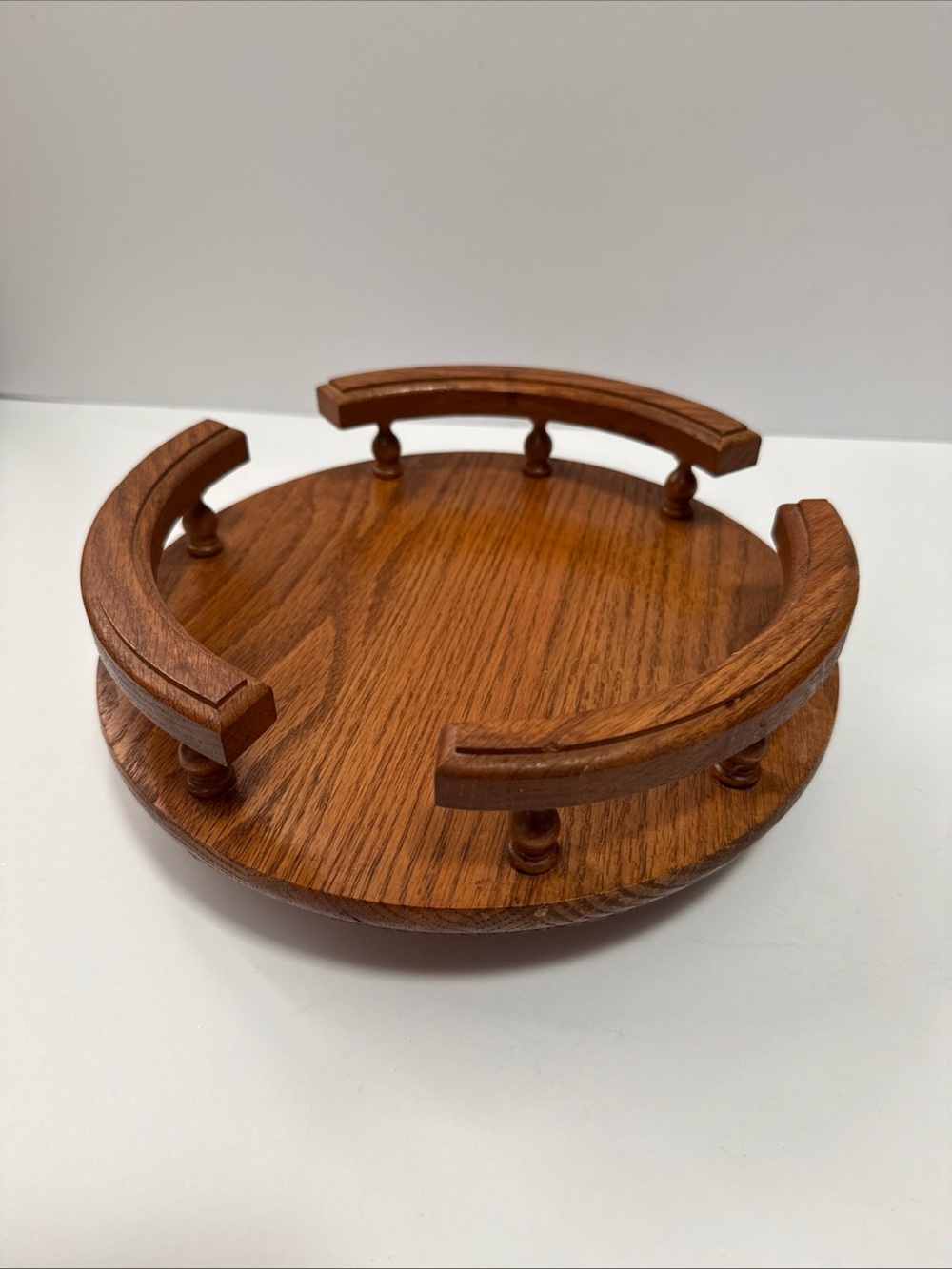 Wooden Round lazy Susan VTG cottage core